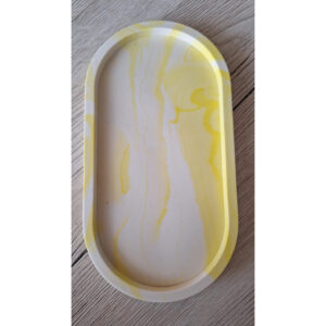 Plateau Oval en Jesmonite - vide-poche - Jaune