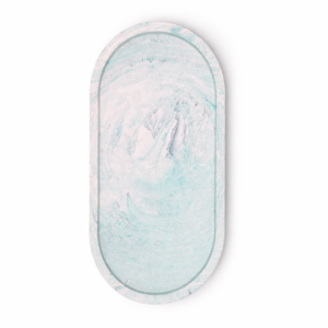 Plateau Oval en Jesmonite - vide-poche - Vert