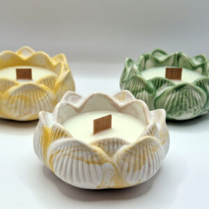 Bougie Fleur de Lotus en Jesmonite