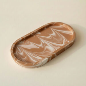 Plateau Oval en Jesmonite - vide-poche - Terracotta